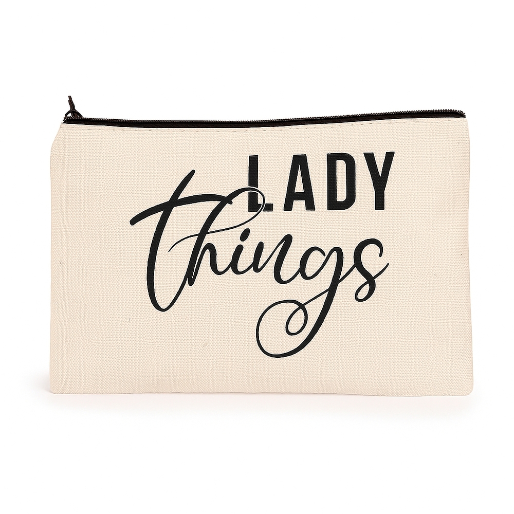 Lady Things Custom Canvas Makeup Bag